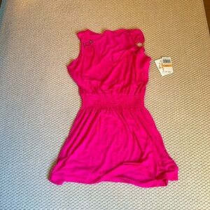 Hot pink coverup dress; tags on